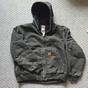 Carhartt Green Puffer Jacket with Hood